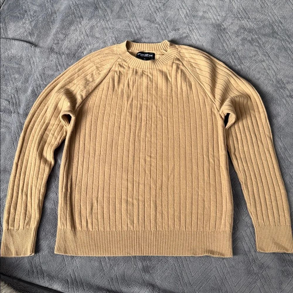 Banana Republic Cashmere Sweater Scola Men’s Camel Medium